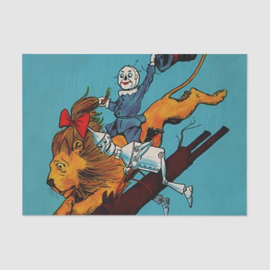 Papier Mousseline "Scarecrow and Cowardly Lion" de John R Neill (Recto)