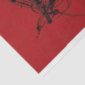 Papier Mousseline Scarlet Lady in Black Music Notes Découpage (Détail)