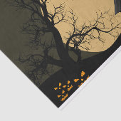 Papier Mousseline Scary Haunted House et pleine lune Halloween (Détail)