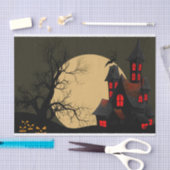 Papier Mousseline Scary Haunted House et pleine lune Halloween (Artisanat)