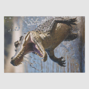 Papier Mousseline Scary Jaws : Le Crocodile australien saute aux pie