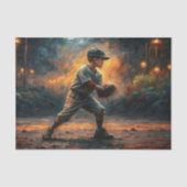 Papier Mousseline Scène de feu de garçon de baseball découpage (Recto)