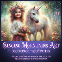 Scène de forêt découpée Licorne & Fille Mystique