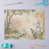 Papier Mousseline Scène de jardin de fleurs de cerisier (8) (Artisanat)