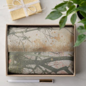 Papier Mousseline Scène de jardin de fleurs de cerisier (8) (Cadeau)