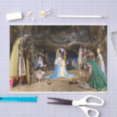 Papier Mousseline Scène de la Nativité de Noël antique (Artisanat)