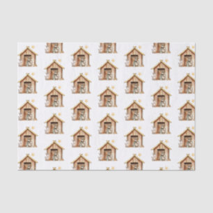 Papier Mousseline Scène de la Nativité Marie Joseph Baby Jésus Noël