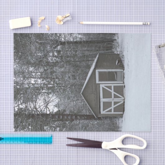 Papier Mousseline Scène de neige d'hiver (Artisanat)