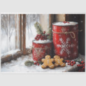 Papier Mousseline Scène de Noël de Noël Gingerbread Découpage (Recto)