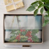 Papier Mousseline Scène de Noël Hiver de neige blanche (Cadeau)