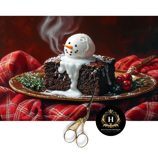 Papier Mousseline Scène de Noël Vintage Brownie Découpage