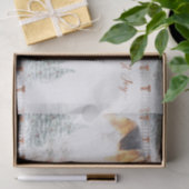 Papier Mousseline Scène de vacances d'hiver rustique avec berger all (Cadeau)