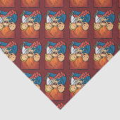 Papier Mousseline Scène de vacances : Famille devant la cheminée (Détail)