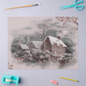 Papier Mousseline scène d'hiver A (Artisanat)
