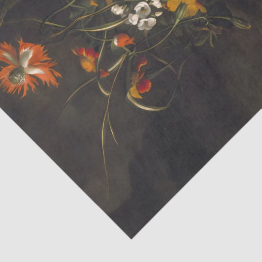 Papier Mousseline Scène éffrayante Fleurs foncées