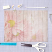 Papier Mousseline Scène florale rose (Artisanat)