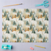 Papier Mousseline Scène hivernale avec cerf (Artisanat)