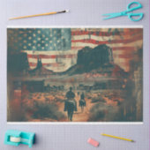 Papier Mousseline Scène Occidentale Étoiles rayures Découpage (Artisanat)