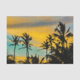 Papier Mousseline Scène tropicale au temps de coucher du soleil