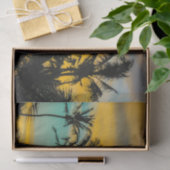 Papier Mousseline Scène tropicale au temps de coucher du soleil (Cadeau)