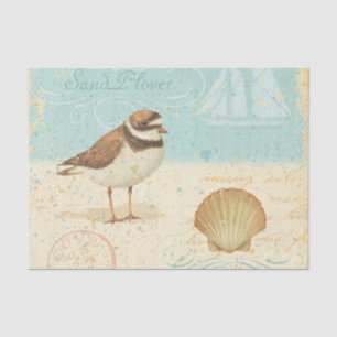 Papier Mousseline Scène vintage de plage
