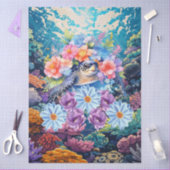 Papier Mousseline Scenic Coral Reef & Floral Sea Turtle Decoupage (Artisanat)