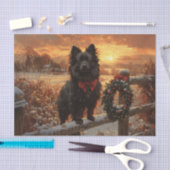 Papier Mousseline Schipperke Chien rustique Découpage hiver (Artisanat)