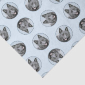 Papier Mousseline Schipperke Peinture Black Cute Original Chien Art (Détail)