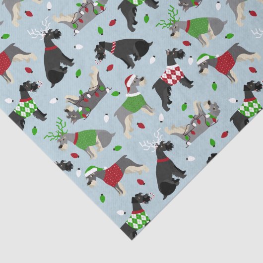 Papier Mousseline Schnauzer de Noël (Détail)