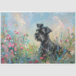 Papier Mousseline Schnauzer - Découpage Fleur sauvage