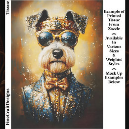 Papier Mousseline Schnauzer royal Chien & Couronne dorée EJ3 Découpa