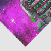 Papier Mousseline Sci fi toy robot galaxie violette anniversaire coo (Détail)