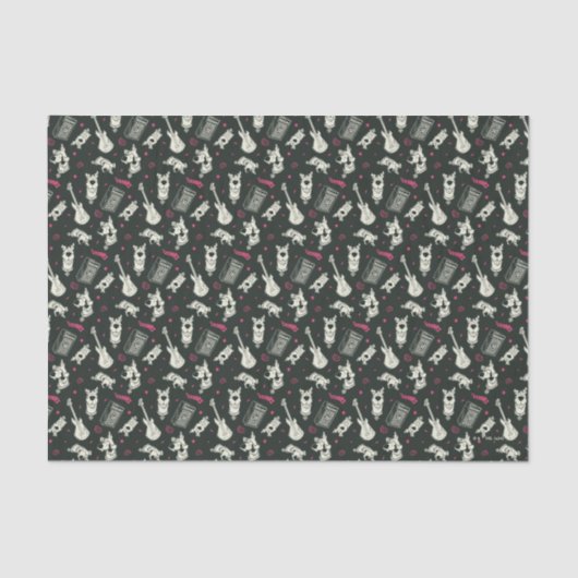 Papier Mousseline Scooby Doo Punk Guitare et Motif Amp (Recto)