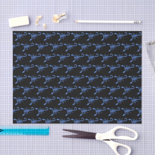 Papier Mousseline Scorpion bleu (Artisanat)