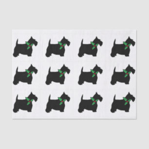 Papier Mousseline Scottie et houx