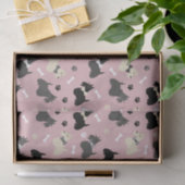 Papier Mousseline Scottish Terrier Paws and Bones Pink (Cadeau)