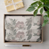 Papier Mousseline Scrappante rose Floral Series Design 2 (Cadeau)