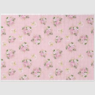 Papier Mousseline Scrappante rose Floral Series Design 7