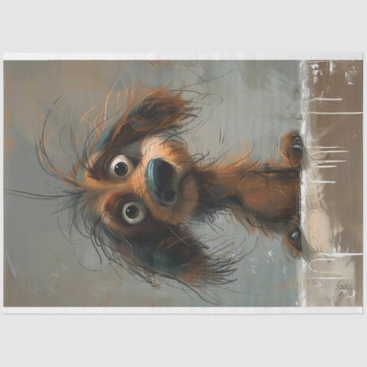 Papier Mousseline Scrappy Dachshund Dog Decoupage (Recto)