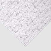 Papier Mousseline Scribble Love | Noir et blanc (Détail)