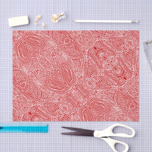 Papier Mousseline Scribble rouge (Artisanat)
