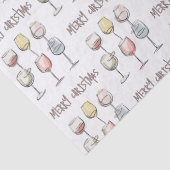 Papier Mousseline Scribbly doodle wine glass pattern Merry Christmas (Détail)