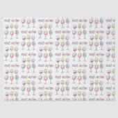 Papier Mousseline Scribbly doodle wine glass pattern Merry Christmas (Recto)