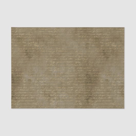 Papier Mousseline Script Brown vintage et Gold (Recto)