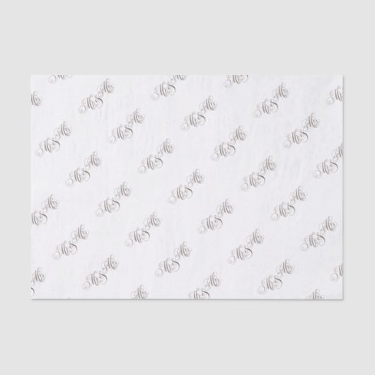 Papier Mousseline Script classique tourbillonnant Mr & Mrs Parchment (Recto)