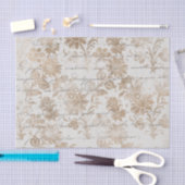 Papier Mousseline Script Damask Or antique (Artisanat)