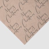 Papier Mousseline Script de Noël rustique Kraft (Détail)