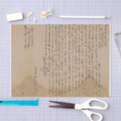 Papier Mousseline Script d'écriture manuscrite vintage (Artisanat)