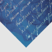Papier Mousseline Script d'irruption sur le découpage bleu (Détail)