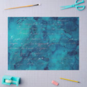 Papier Mousseline Script d'irruption sur le découpage Turquoise Abst (Artisanat)
